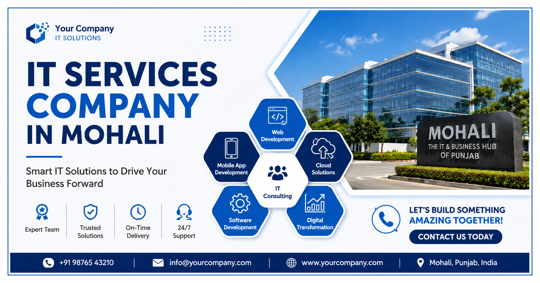 Professional IT Services Company in Mohali offering software development, web development, mobile app solutions, cloud services, and IT consulting for businesses.